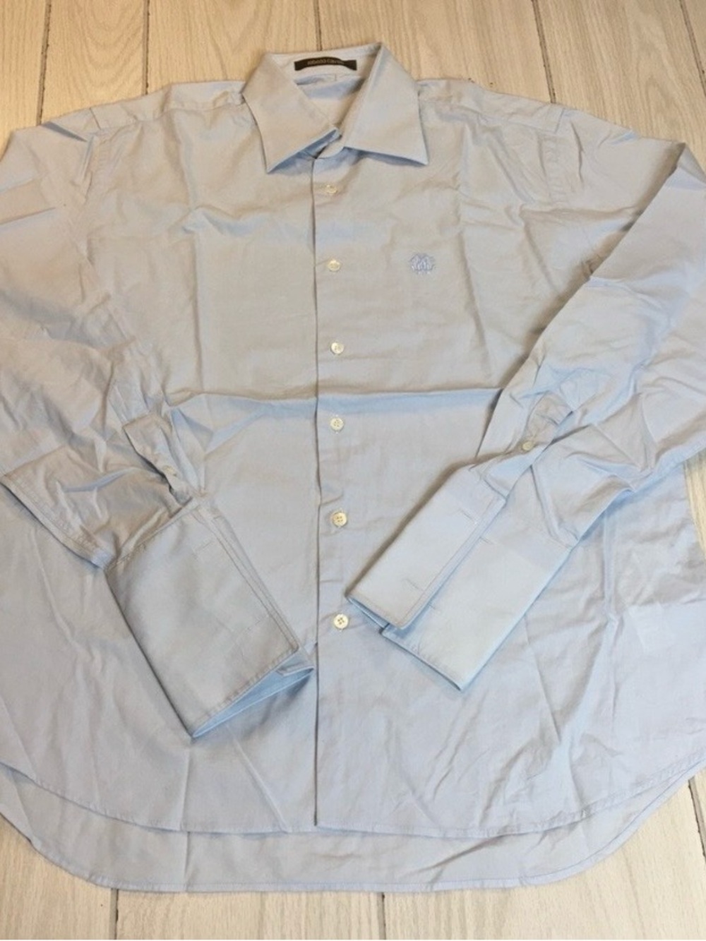 Roberto Cavalli Men's Light Blue French Cuff Dress Shirt Size 41 / 16